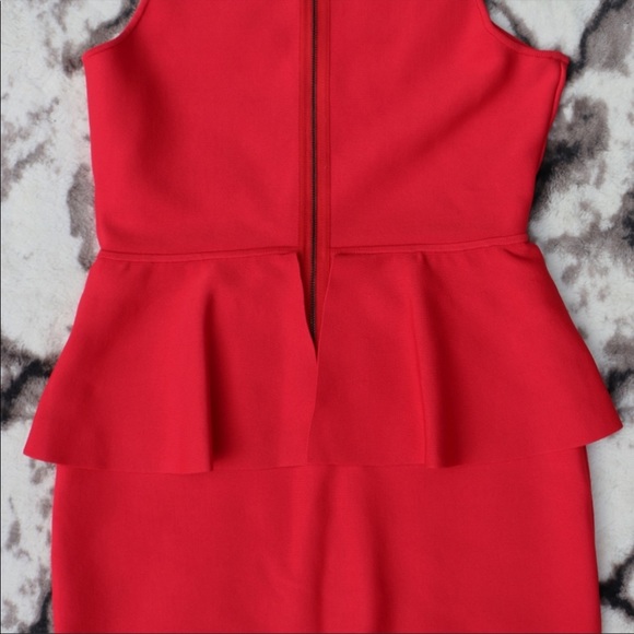 🔥 SOLD BCBG MAXAZRIA Red Francis Peplum Dress 🔥 - Picture 2 of 7
